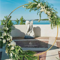 Wedding props large wrought iron ring arch background single pole arch flower door outdoor lawn wedding flower door shelf