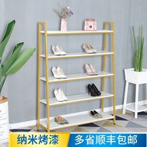 New shoe store shoe cabinet display womens clothing store floor-to-ceiling bag rack clothing store multi-layer gold shelf window