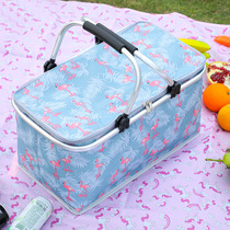 Spring outing picnic basket ins outdoor portable with cover to buy basket portable shopping basket folding insulation basket ice bag