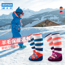 Decathlon children's warm socks 1-2 year old infant wool high barrel sports socks ski socks KIDK
