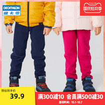 Decathlon flagship store outdoor Children baby fleece pants autumn and winter warm plus velvet casual fleece fleece trousers KIDD