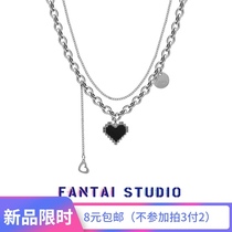 FANTAI stacked with mosaic love necklace female autumn and winter sweater chain 2021 New ins design sense Advanced