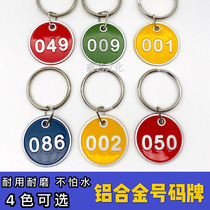 Metal aluminum alloy number plate listing sauna storage swimming bathroom number number hand brand Malatang number plate