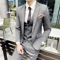 Suit set mens three-piece slim business casual dress Best Man Group groom wedding dress suit jacket