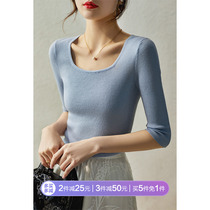 Laughs Culvert Pit Strips of Lean Wool Knit Cardiovert Jersey Undershirt Woman Inner Lap Short blouses New ZVC360005AG#