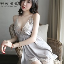 Midnight adult new erotic lingerie womens lace sexy passion nightgown temptation pajama set without taking off