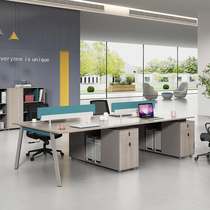 Staff desk Simple modern 4 people 6 four people creative screen card staff office desk and chair combination
