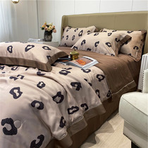 Summer air-conditioning quilt bed four-piece set of naked sleeping Tencel sheets New light luxury thin section washable machine washable quilt