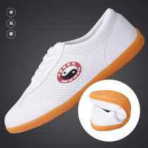 Strive for Fenghua Chenjiagou soft cowhide Taiji shoes Womens leather beef tendon martial arts practice kung fu net shoes mens spring and autumn