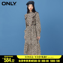 ONLY2022 New Ruffled Stand-Neck Cinched Mid-Length Floral Dress Woman) 122307037