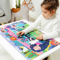 Mideer Miraffe Dinosaur World Puzzle Children 100 pieces 4-6-year-old kindergarten 7 girls paper Puzzle Toys