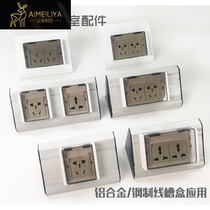 Laboratory socket special aluminum alloy all-steel trunking double-sided island power box table socket for laboratory bench