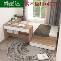 Modern simple single bed small apartment tatami bed desk integrated childrens bed Cabinet combination multifunctional storage bed