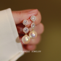 United G-style sweetness Vanilla cake Pearl Sensation Shiny Drilling Ear Nail Superior Silver Needle Earrings Earrings Earrings