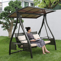 Outdoor swing rocking chair open air balcony wrought wrought wrought double swing outdoor garden villa courtyard swing hanging chair