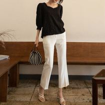 Suit pants womens nine-point small man micro-lapped pants hanging high waist straight pants thin professional white pants summer thin section