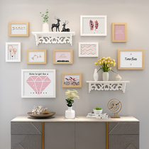 Creative living room photo wall decoration room layout Wall photo frame hanging wall non-perforated restaurant background wall photo wall