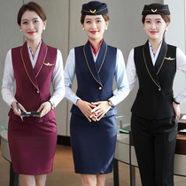 Hotel overalls vest set female professional beauty salon KTV restaurant KTV restaurant front desk cashier uniforms