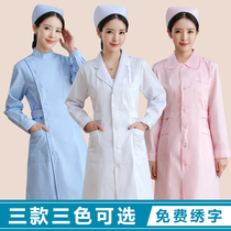 Doctor white coat Female short-sleeved lapel collar Pink blue summer short-sleeved doll collar Nurse uniform Hospital overalls