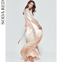 Lengthened sleeping robe girl Ice Silk Summer thin bath Sexy Harness Sleeping dress Long dress Long dress Suit Morning Gown Lady Bride