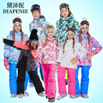 Childrens ski suits baby boys and girls Korean split double ski equipment a full set of thickened womens winter