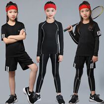 Childrens badminton suit autumn table tennis tennis clothes long sleeve tight speed clothes girls running sportswear