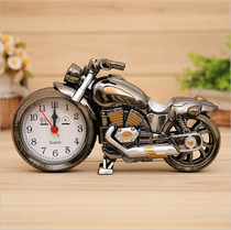 Motorcycle alarm clock creative boy birthday gift model desk decoration Valentines Day memorial Graduation gift pull wind