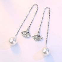 Buy 2 send 1S925 pure silver ornament female pearl earrings Earrings earrings 2020 New wave earrings Ears Nails Exaggerated personality