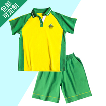 Guangzhou Panyu school uniform primary school students and women new cotton spring summer short sleeve T-shirt polo pants set can be customized