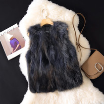 Fox fur raccoon fur coat fur vest women autumn and winter style slim fashion Waistcoat Vest Women real hair