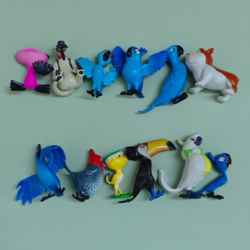 正版散货12款 Rio2 里约大冒险卡通金刚鹦鹉哈巴狗金丝雀模型玩具