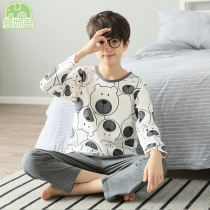 Childrens pajamas boys spring and autumn boys babies cotton long sleeves children summer thin home clothes set