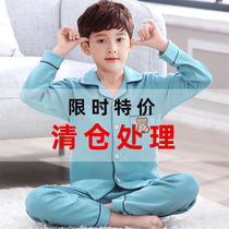 Childrens pajamas for boys in spring and autumn long sleeves cotton summer little boys cotton thin models