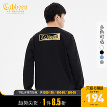 Carbine mens black long sleeve round neck sweater autumn and winter New simple gilding printing street fashion tide A