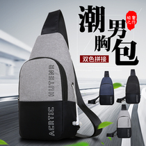 Han Edition Tide Men Student Single Shoulder Bag Chest Bag Small Backpack Inclined Satchel Canvas Bag for leisure Italic Purse Men Bag