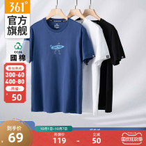 361 sports T-shirt short sleeve mens 2021 summer new casual top mens round neck print breathable sports short sleeves