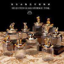 Glass sealed jar storage tank with lid medium large food bottle tea jar household kitchen Miscellaneous grain storage box