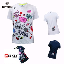 Korean UPTON badminton uniform mens and womens sportswear cartoon ninja quick-drying short sleeve top T-shirt