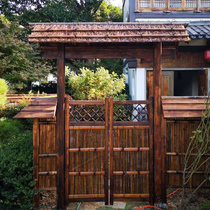 Outdoor anti-corrosion fence fence Bamboo gate house Japanese garden gate Garden fence Bed and breakfast villa garden landscape decoration