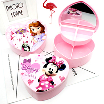 Childrens makeup box girl princess cartoon double-layer shape storage box jewelry box Ice Snow Flower Flower mother with mirror