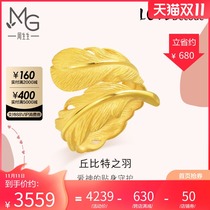 Zhou Shengsheng gold jewelry love secret language feather gold ring female ring 86820R pricing