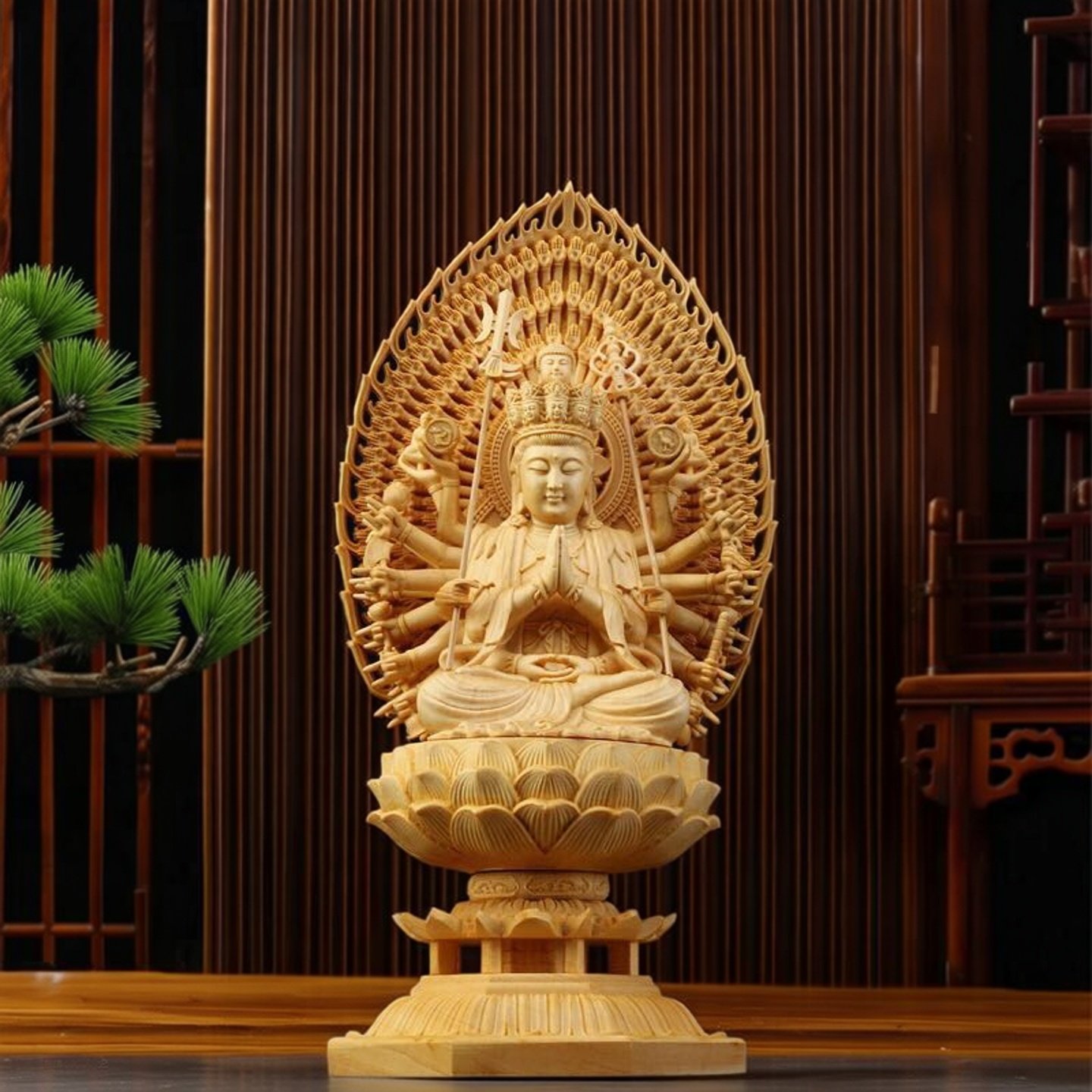 古風手作☆ 普賢菩薩像 木彫り 仏像☆招財開運☆鎮宅辟邪☆精密細工