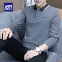 Romon long sleeve T-shirt spring and autumn youth leisure New Polo shirt men 2021 business lapel trend mens shirt