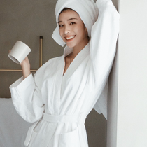 Five-star hotel cotton bathrobe female absorbent thick hotel special white nightgown clothes autumn and winter custom couples children