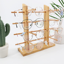 Bamboo glasses frame display cabinet display window decoration props sunglasses placed bracket in space