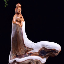 Taihang cliff root carving wood carving Guanyin Maitreya Maitreya God and other figures ornaments Classical Overall living room decoration