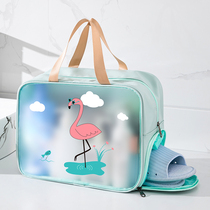 Large capacity wash cosmetic bag Outdoor portable swimming beach bag ins Yoga fitness wet and dry separation tote bag