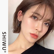 Accessories Silver Accessories Extreme simple wire ear nail femininity pure silver earrings Geometric Graphic Earrings Pure Silver Earline Female Black Tide