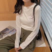 White base shirt Womens interior with autumn and winter new cotton slim long sleeve T-shirt 2021 foreign style shirt