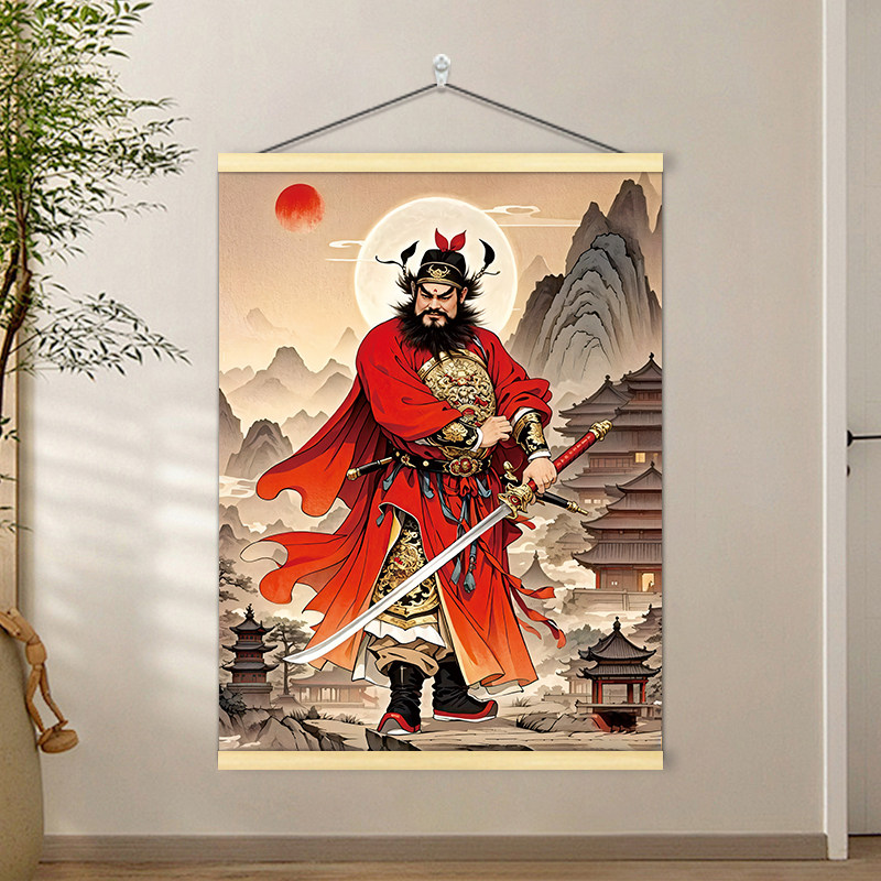 吴道子 钟馗図》 中堂掛軸 鑑賞用 宣紙装裱／魔除け・開運飾り O1CN01zTOx4O224k5MWoGxy_!!
